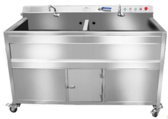 SS304 Gıda İşleme Makineleri Çift Tank Sebze Yıkama Makinesi