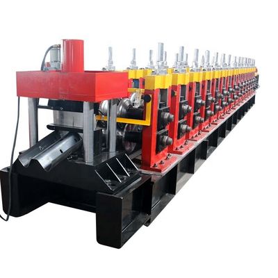 Kırmızı Çarpışma Bariyer Rulo Şekillendirme Makinesi 15m / dak 3T Manuel Besleme